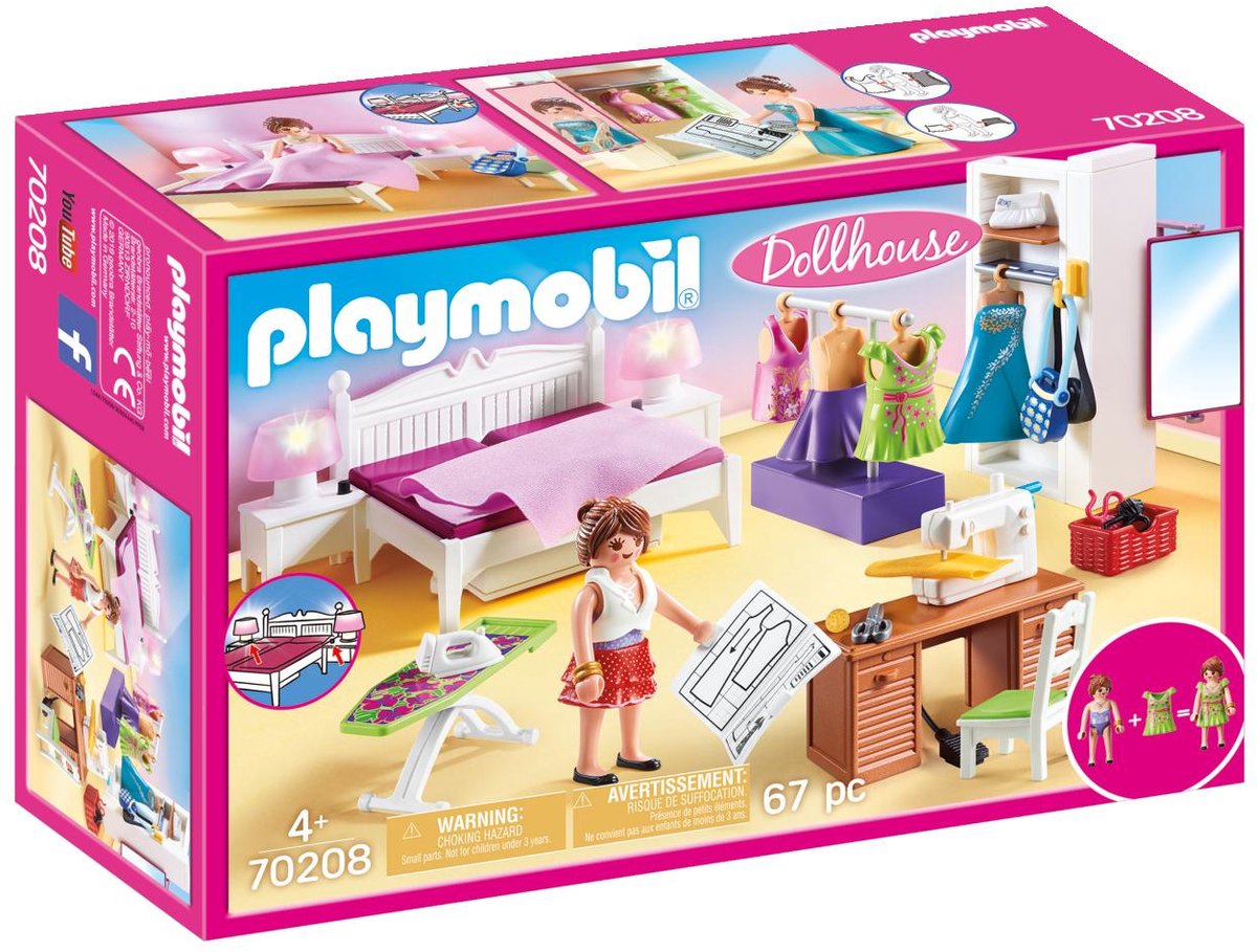 Playmobil Poppenhuis Slaapkamer met Mode Ontwerphoek - 70208