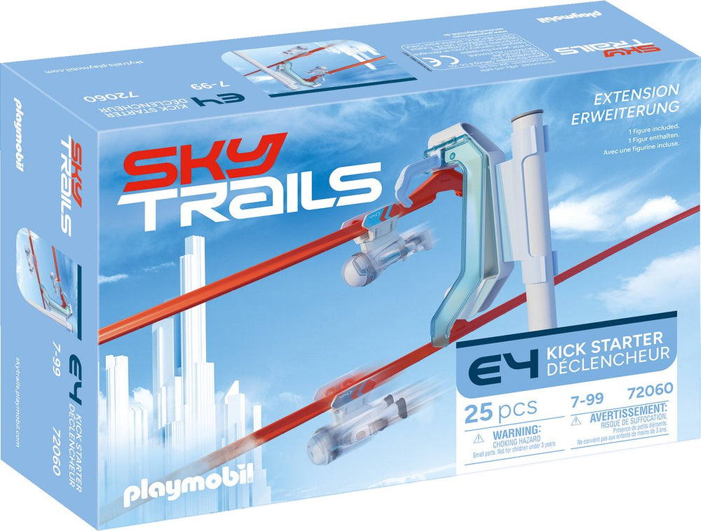 Playmobil sky trails kick starter - automatische dubbele start voor parallelle banen - creatieve en spannende teamduels - voor sky trails-banen - leeftijd 7+ - 72060