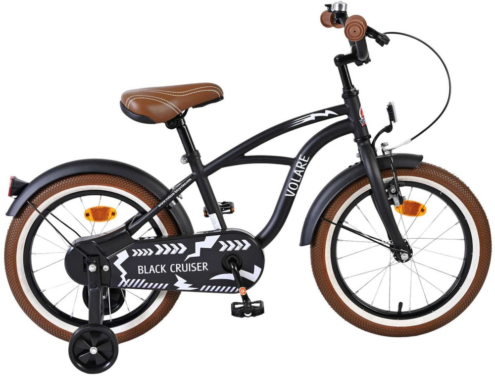 Volare black cruiser kinderfiets - jongens - 16 inch - zwart