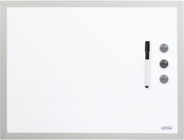 Desq ® whiteboard - magnetisch - wit - aluminium omlijsting - 30 x 40 cm