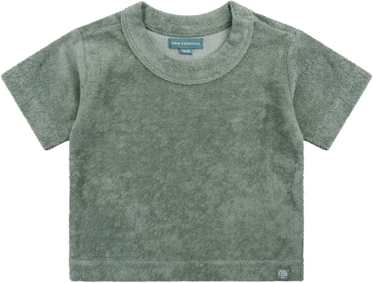 Swim essentials - strandshirt - 1-6 jaar- groen - effen - muslin terry