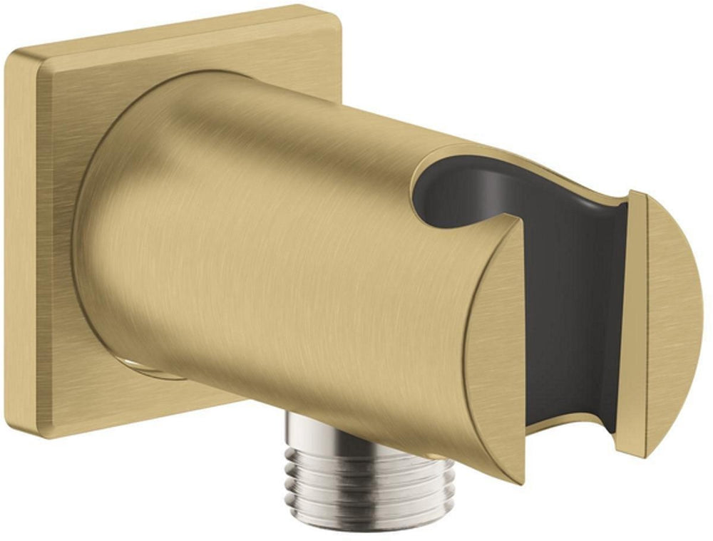 Grohe rainshower wandaansluitbocht - 1 2 - met houder - vierkante rozet - brushed cool sunrise (goud)