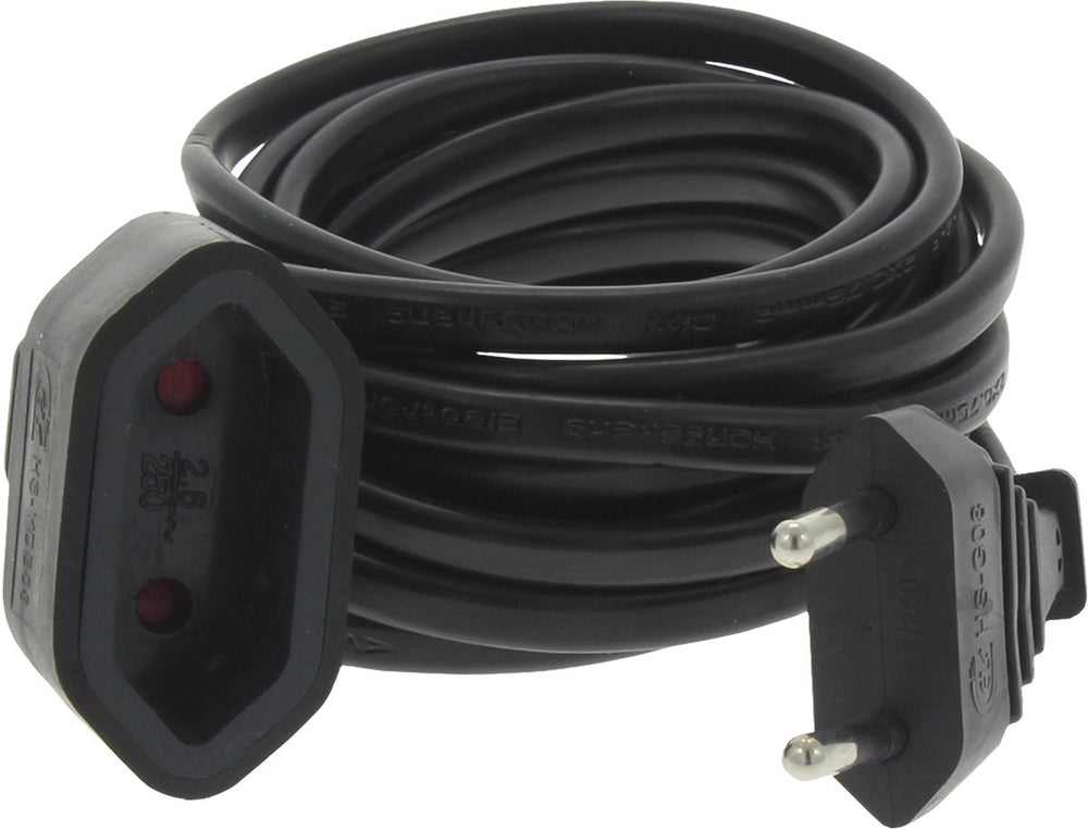 Q-link verlengsnoer - euro - h03vvh2-f - 2 x 0.75 mmâ² - 3 m - zwart