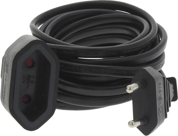Q-link verlengsnoer - euro - h03vvh2-f - 2 x 0.75 mmâ² - 3 m - zwart