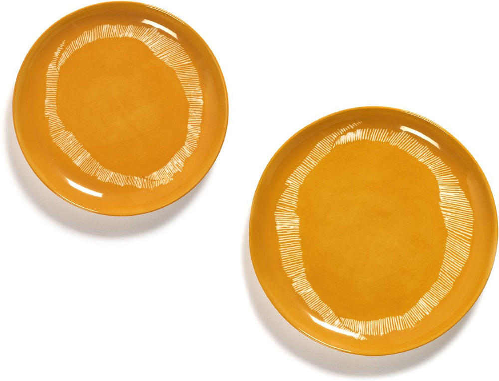 Serax - ottolenghi feast - bord s - geel wit - 19 ø - 2 stuks