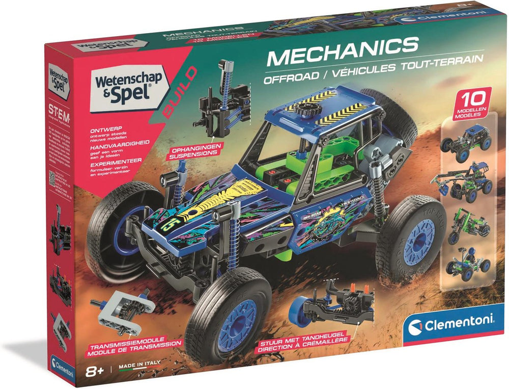 Clementoni wetenschap en spel - mechanica offroad bouwset, 10 modellen