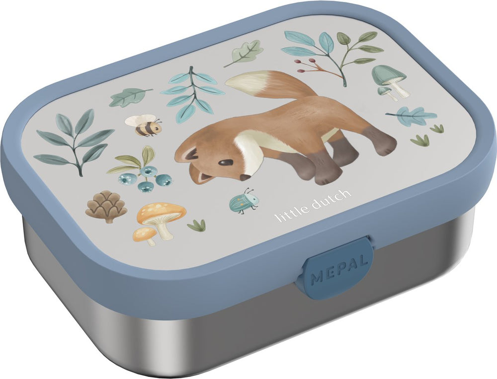 Mepal x little dutch forest friends rvs bento lunchbox met vorkje - 750 ml
