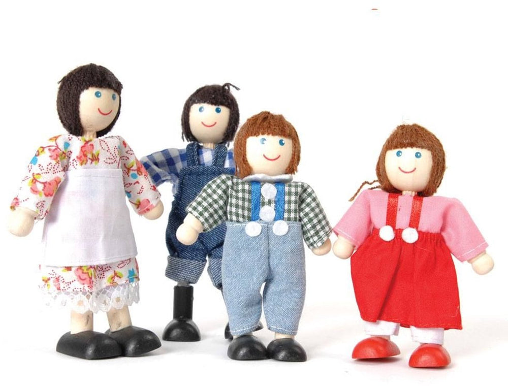 Tidlo houten poppenhuis poppetjes boerenfamilie