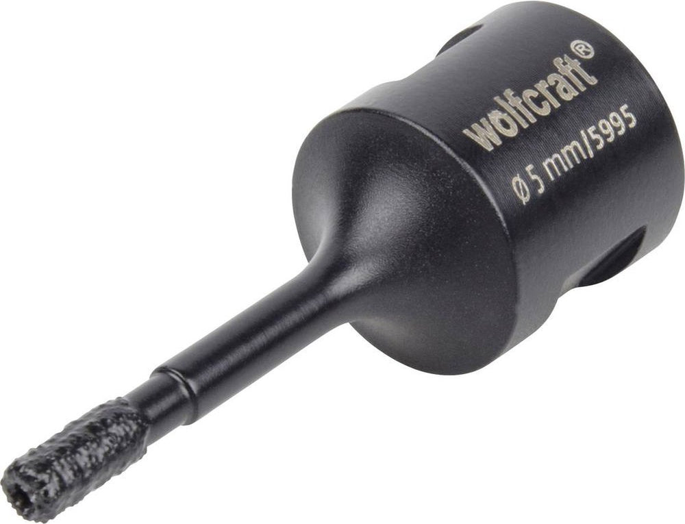 Wolfcraft - diamant gatenzaag - diamantboor - 5mm - tegelboor - voor haakse slijpers - 5995000
