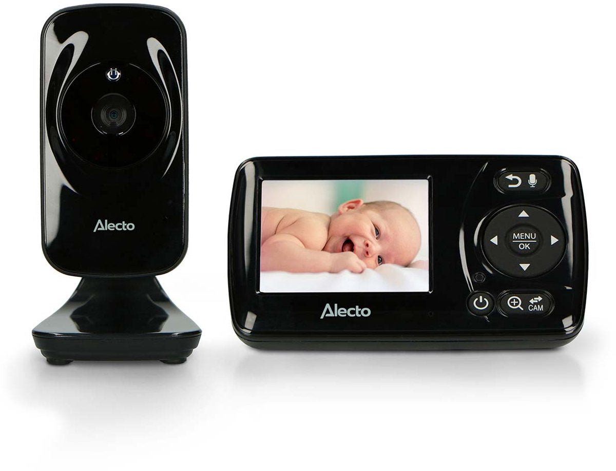 Alecto babyfoon met camera - dvm71black - nieuwe versie - nachtzicht - energiebesparend en uitbreidbaar - zwart