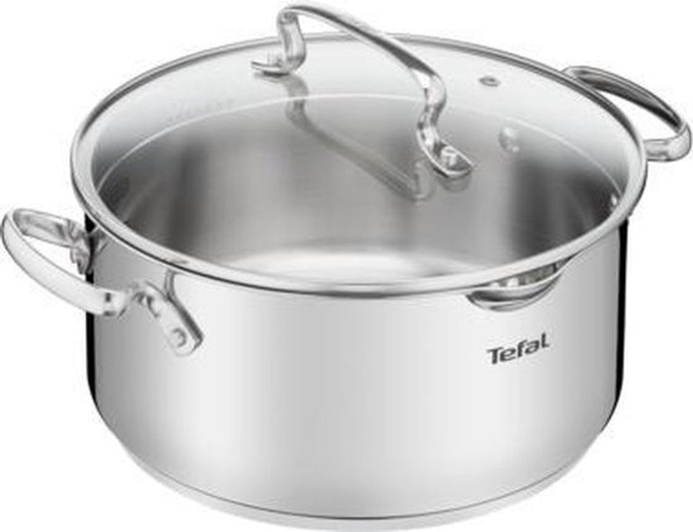 Tefal duetto+ kookpan - rond - 18 cm- roestvrijstaal - met deksel