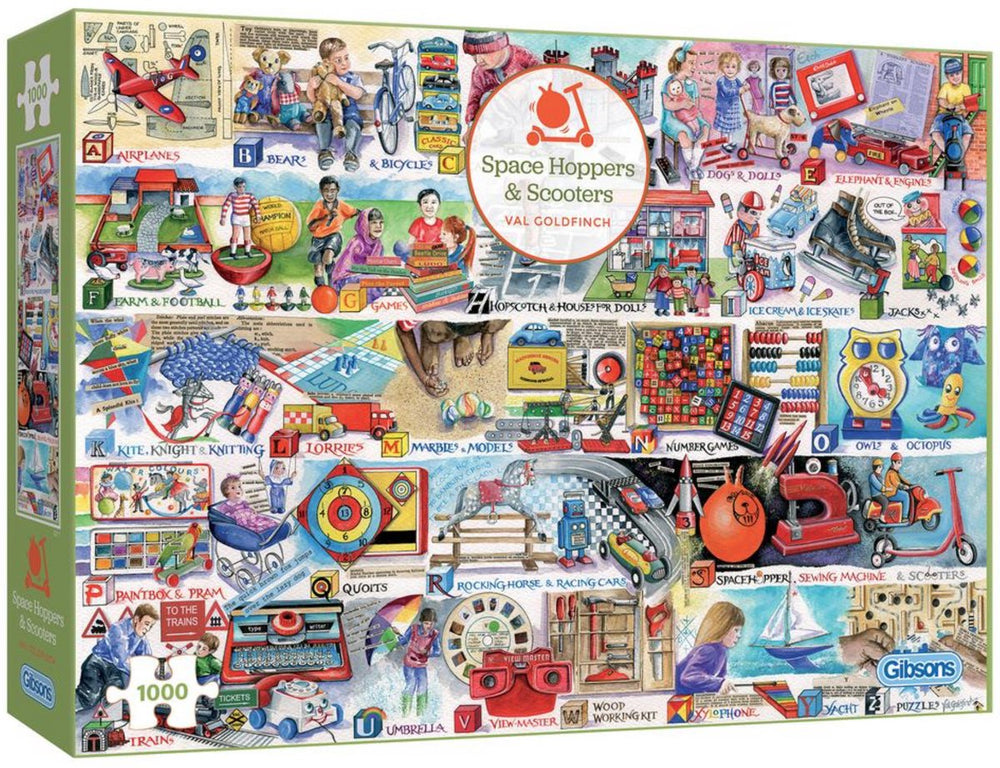 Gibsons - space hoppers scooters (door val goldfinch) - 1000 stukjes 68×49cm (b×h) - legpuzzels voor volwassenen
