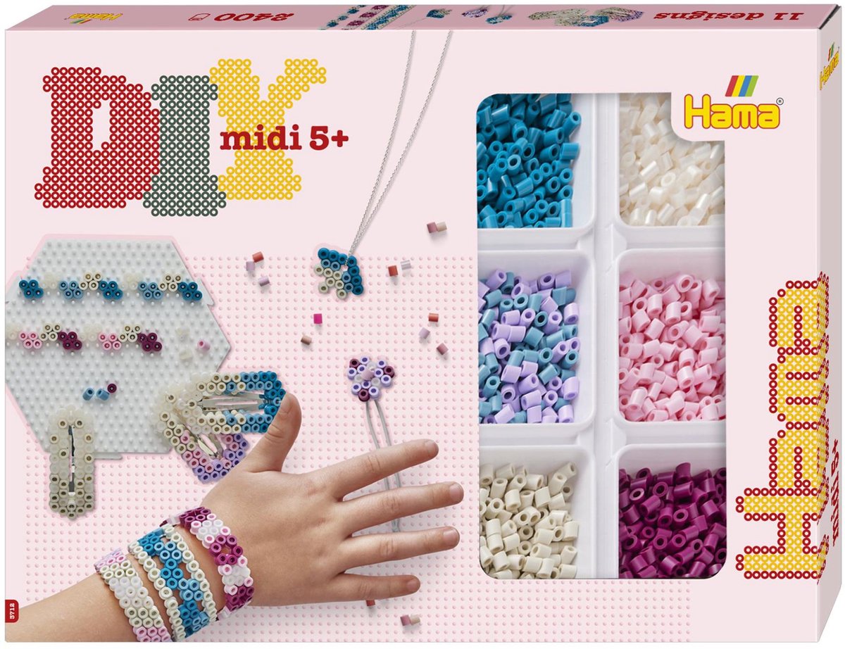 Hama strijkkralen 2400 stuks sieradenset roze