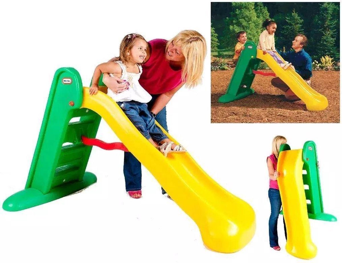 Little tikes glijbaan large slide - peuter -voor buiten - groen geel