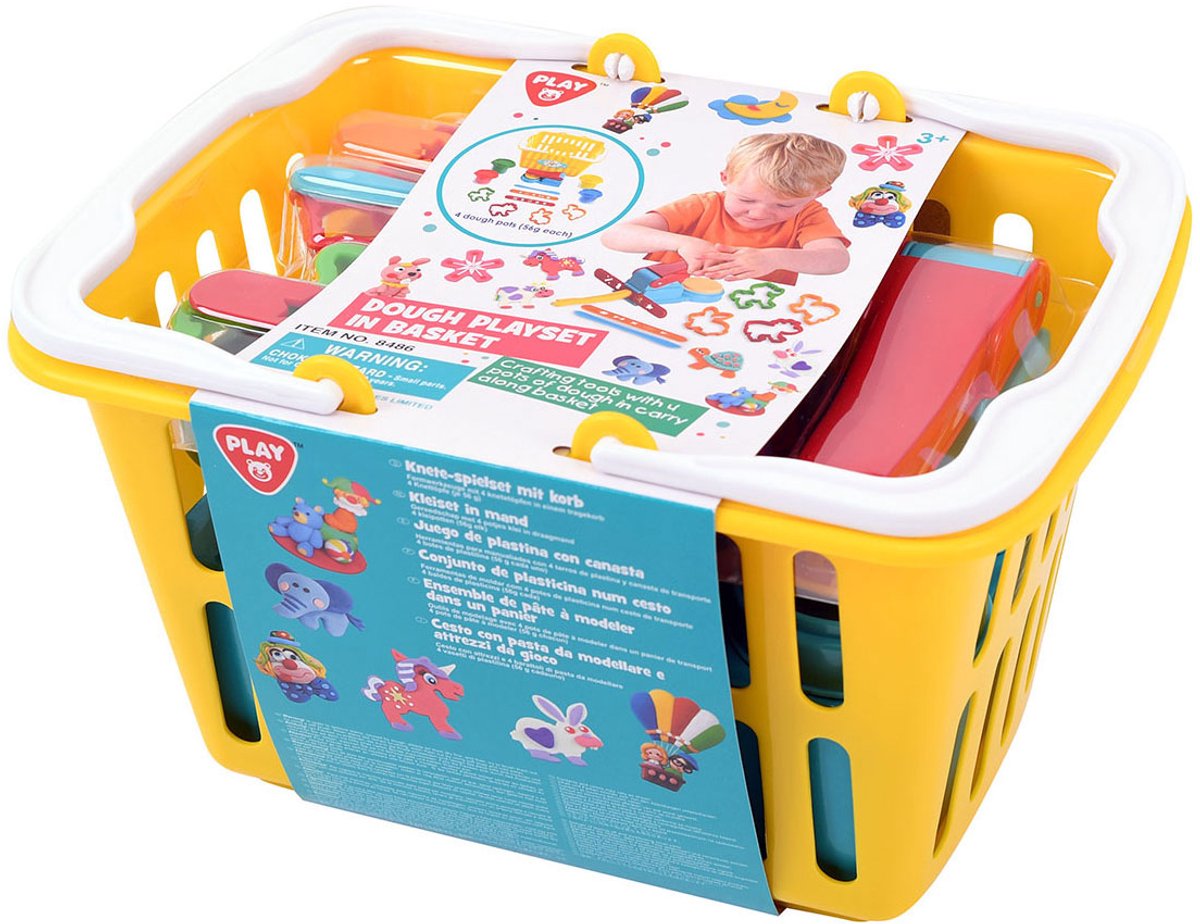 Speelkleiset in winkelmand, 4 kleipotjes