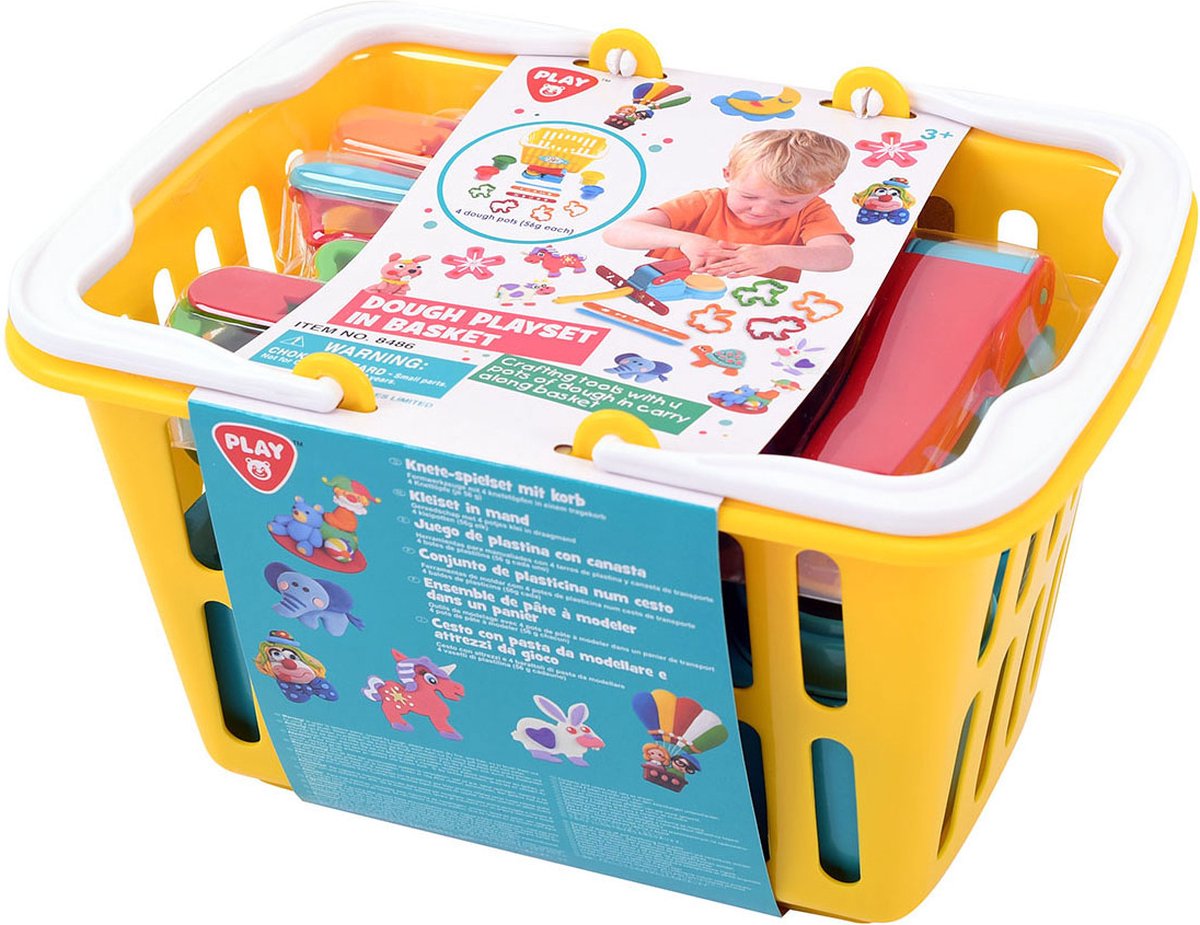 Speelkleiset in winkelmand, 4 kleipotjes
