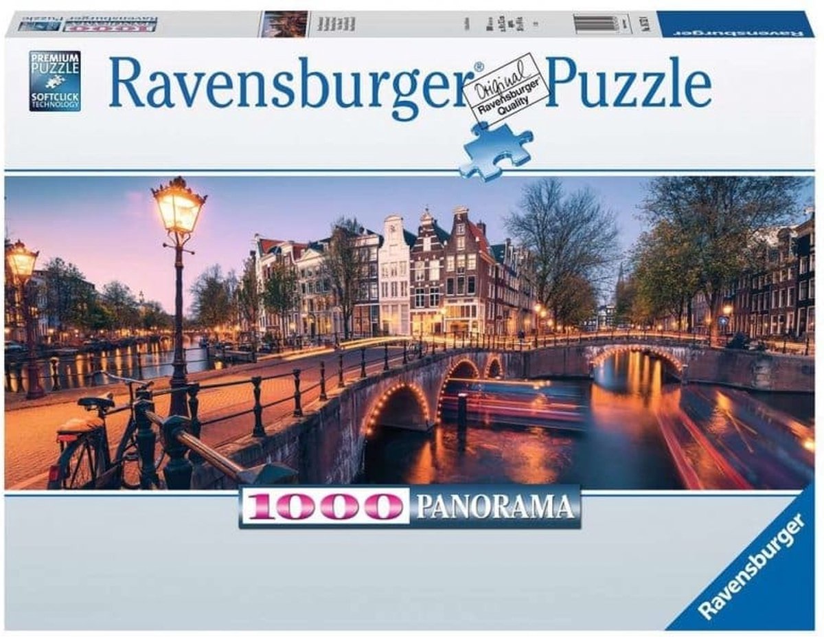 Ravensburger puzzel amsterdam by night - legpuzzel 1000 stukjes.
