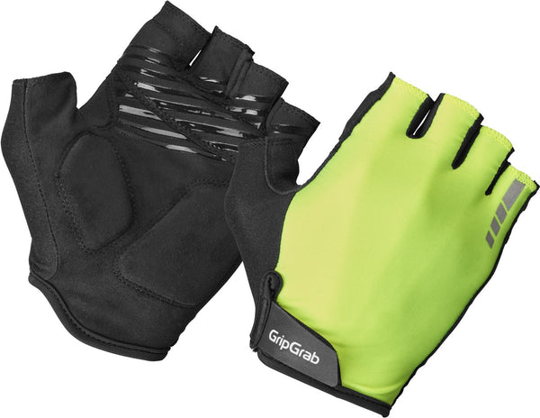 Gripgrab - ride padded korte vinger zomer fietshandschoenen met padding - unisex - geel hi-vis xs