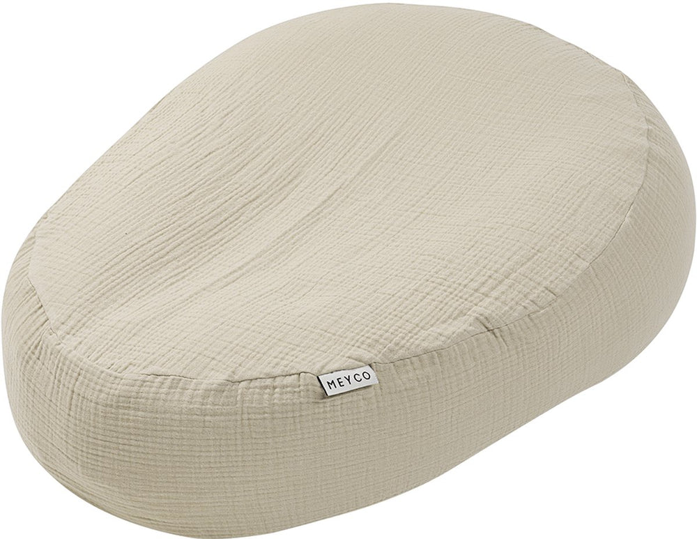 Meyco baby uni relaxhoes voor voedingskussen - pre-washed hydrofiel - sand