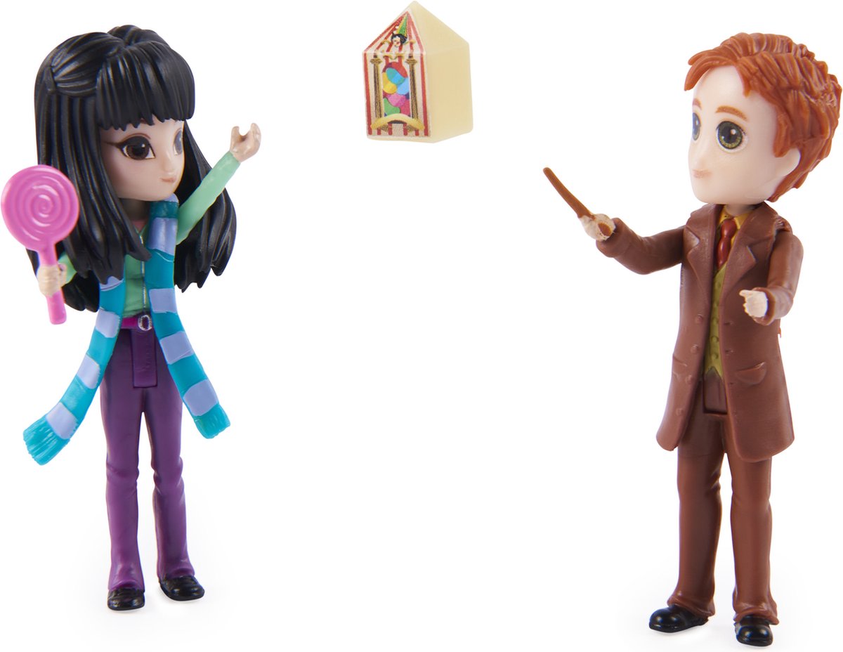 Spin master wizarding world harry potter - magical minis-actiefigurenset met cho chang en george wemel met 2 poppenaccessoires