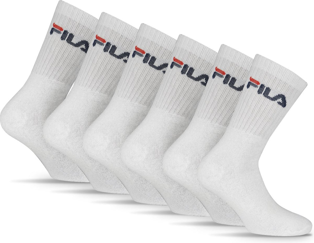 Fila - crew sportsokken - 6 pack - maat 39 42 - wit