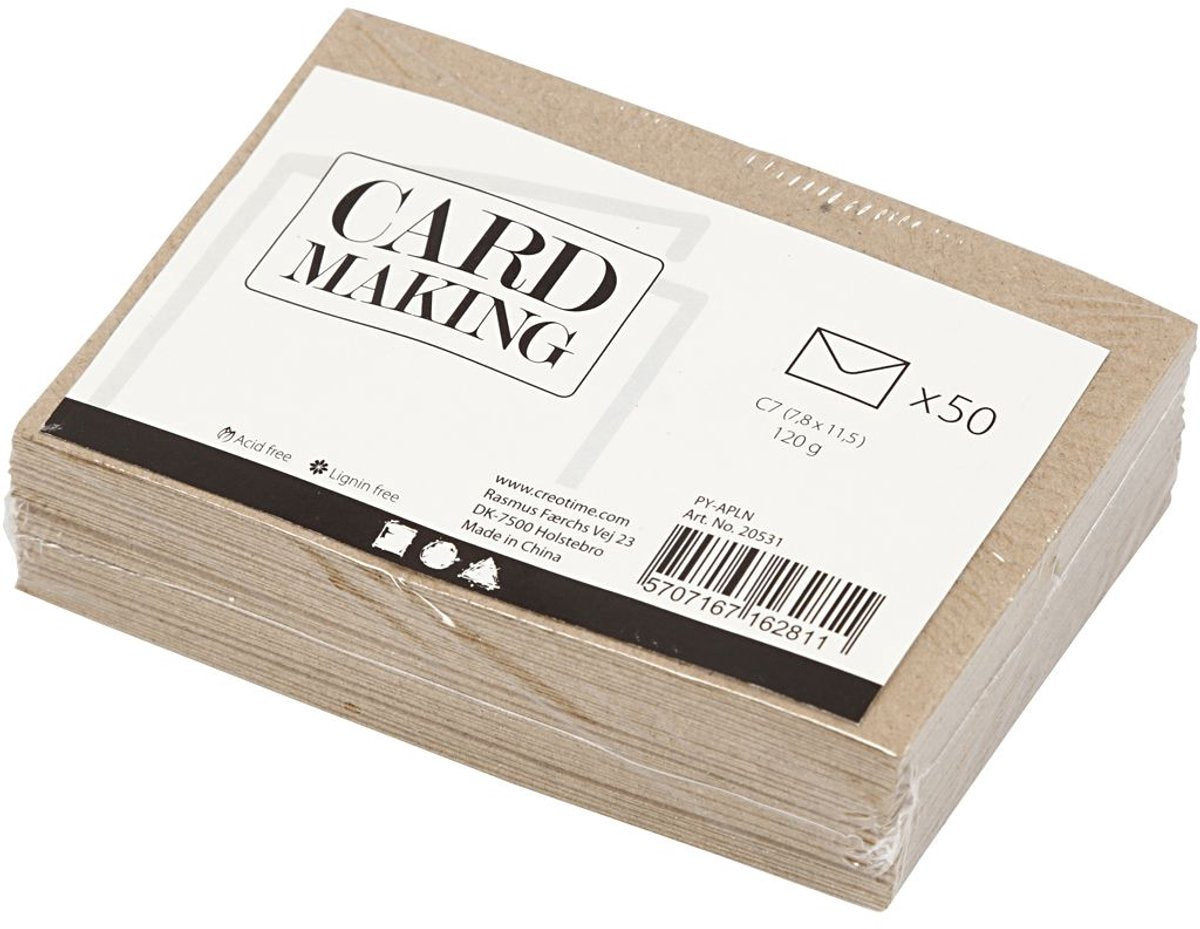 Creativ company https: www.cchobby.nl gerecyclede-envelop-afmeting-envelop-7-8x11-5-cm-120-gr-naturel-50-stuk-1-doos