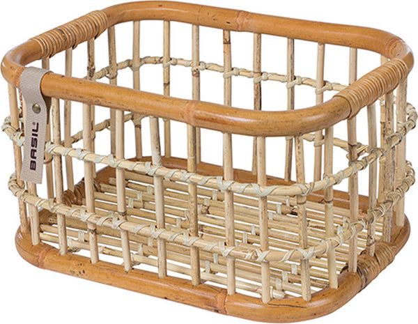 Assemblage fixe du panier arrière Basil | 18 Litres | Rotin | Naturel | Assemblage fixe