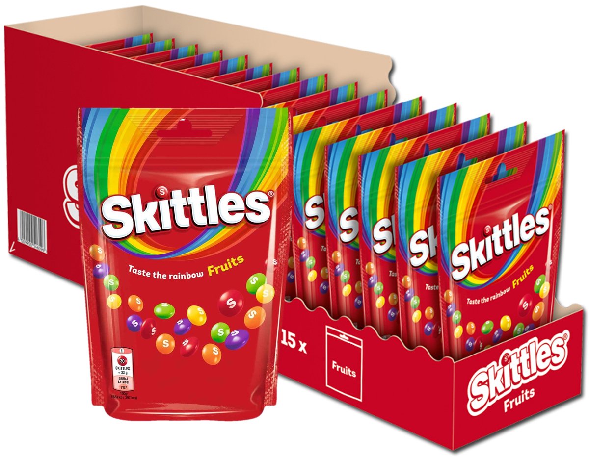 Skittles - snoep - fruits - 15 zakken - 152 gram