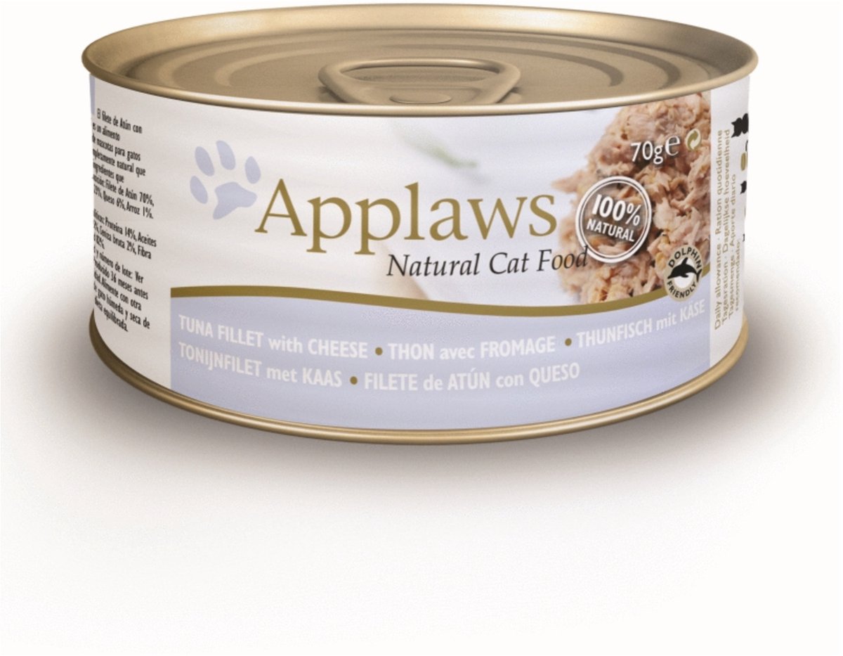 Applaws cat blik tuna fillet cheese - kattenvoer - 70 g