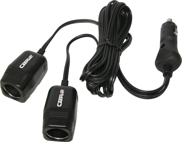 Carpoint 2-weg aanstekerdoos – 12v 10a – 2 meter kabel – ce keur – dubbele aansluiting – voor auto accessoires
