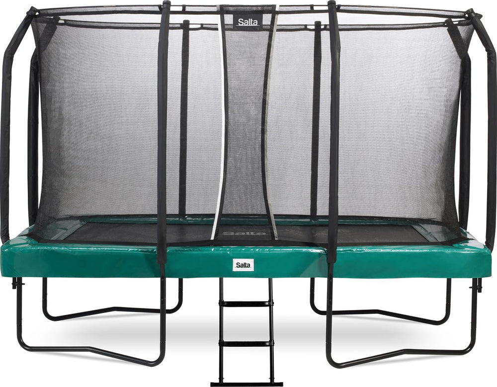 Salta first class - trampoline met veiligheidsnet en ladder - 366 x 214 cm - groen