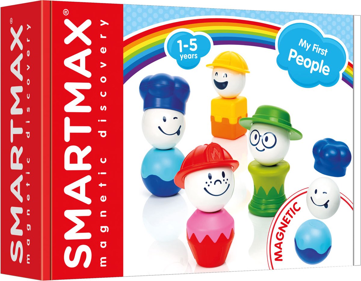 Smartmax my first people - magnetische figuren en beroepen - bouwset met hoeden en rompen - educatief speelgoed voor peuters - vanaf 1 jaar