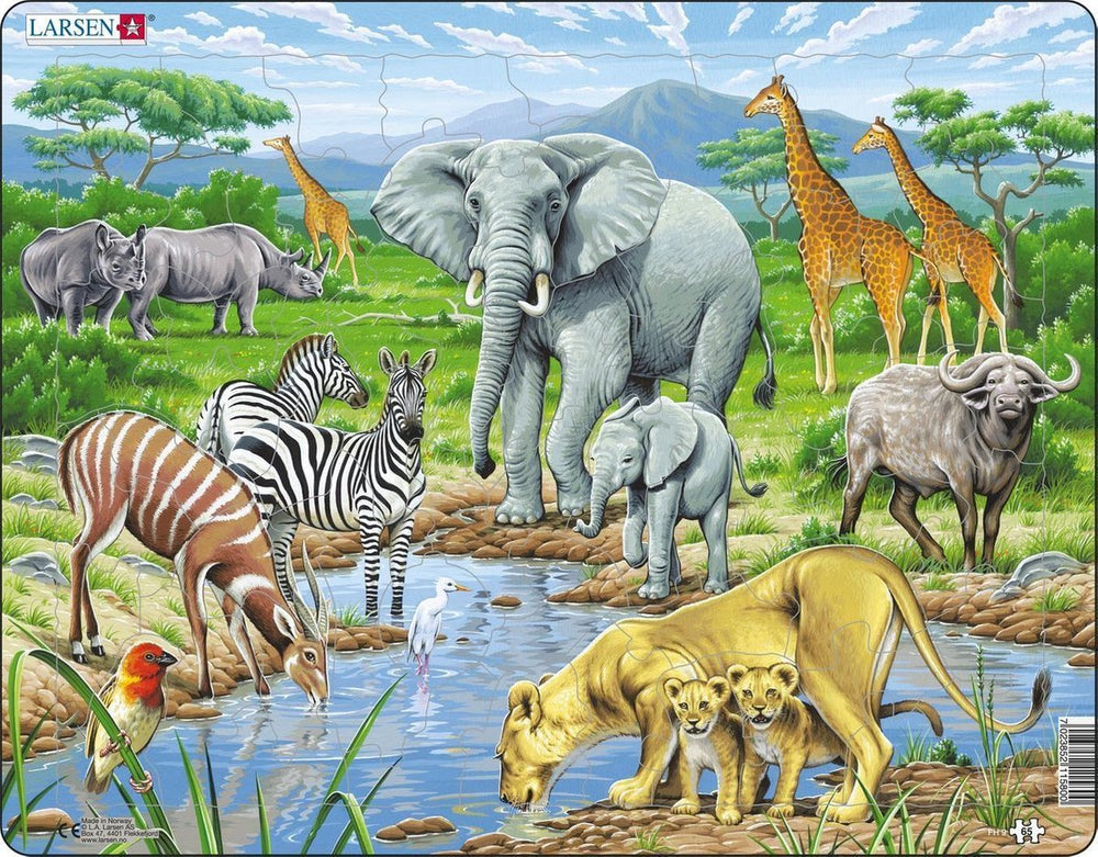 Larsen legpuzzel dieren - afrikaanse savanne, 65st.