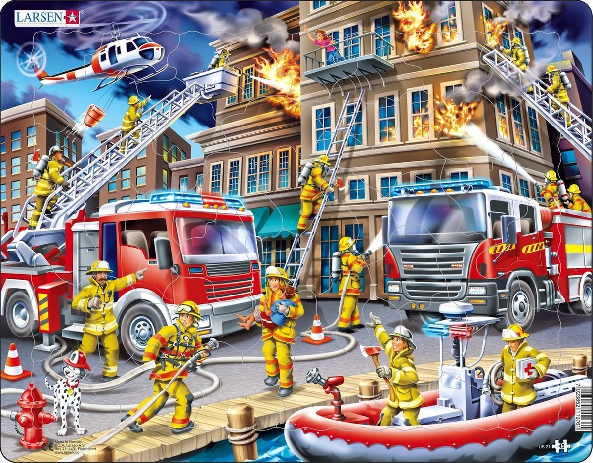 Larsen legpuzzel de brandweermannen, 45st.
