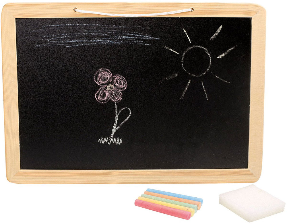 Small foot - Wooden chalkboard with coloured chalk, 7 pieces.