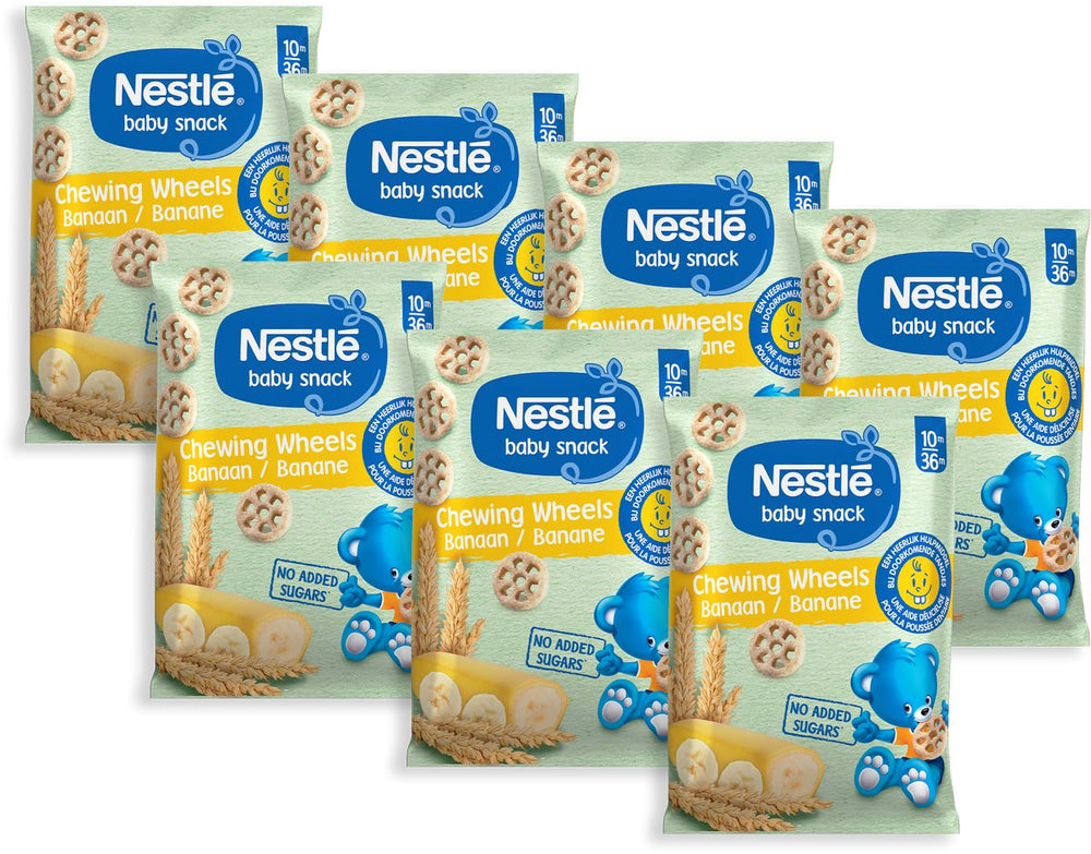 Nestlé biologische baby snack chewing wheels banaan - 10+ maanden - 7 x 28g