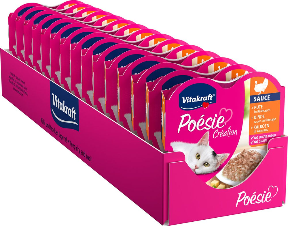 Vitakraft poésie® création kalkoen kaassaus - natvoer - 15x85 gram