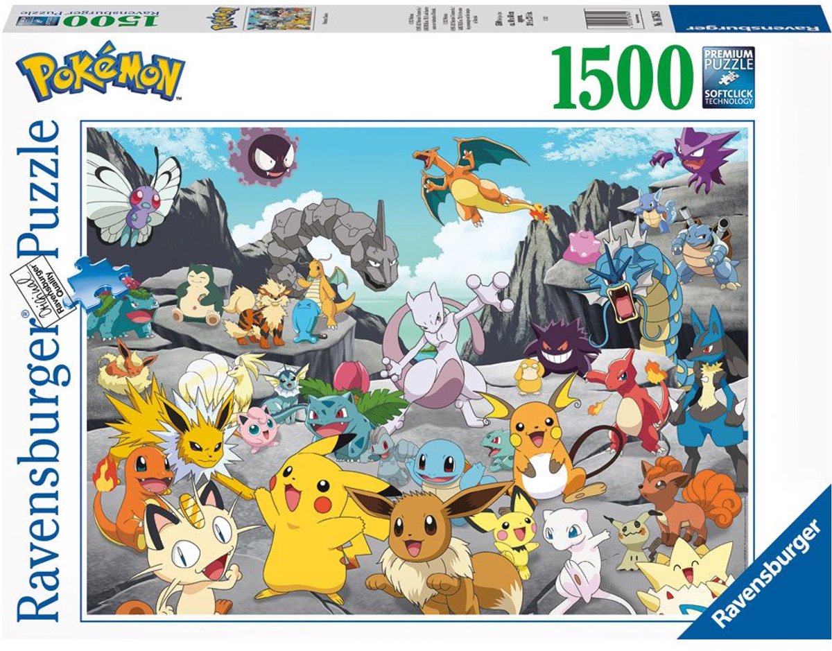 Ravensburger legpuzzel Pokémon klassiekers, 1500st.