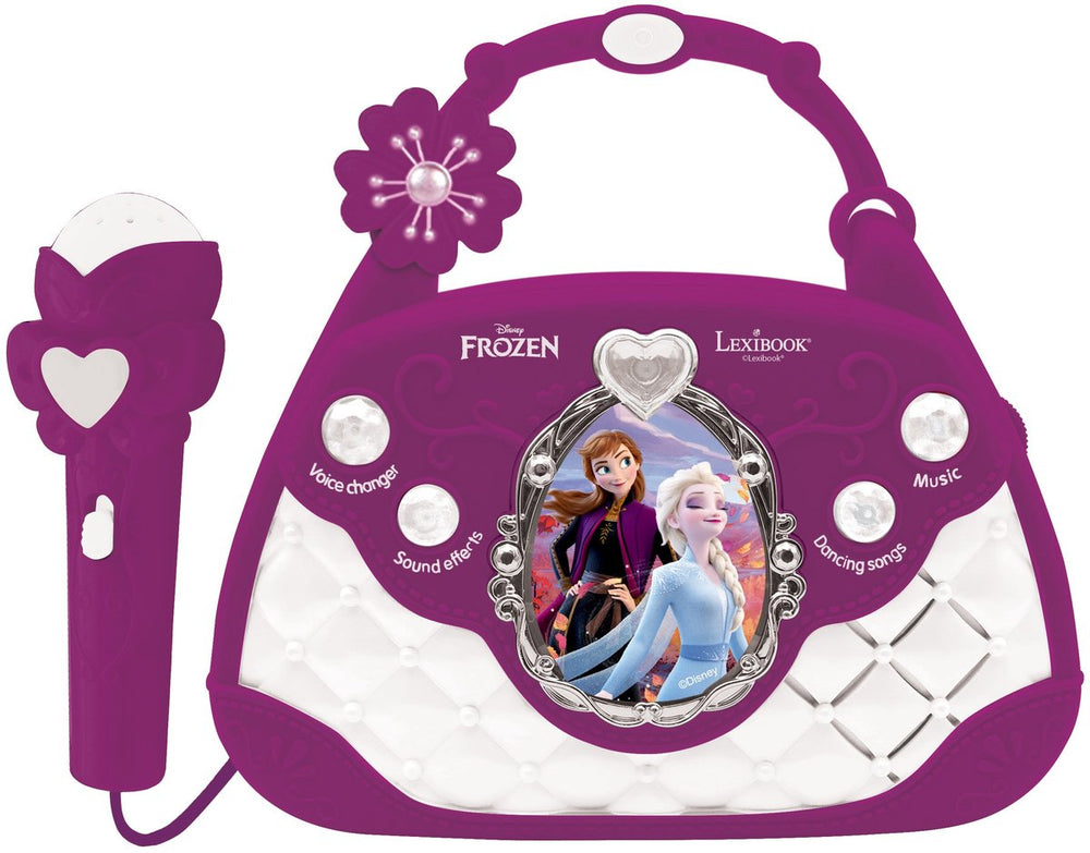 Lexibook frozen musical speaker handbag design met microfoon, voice changer en line-in cable