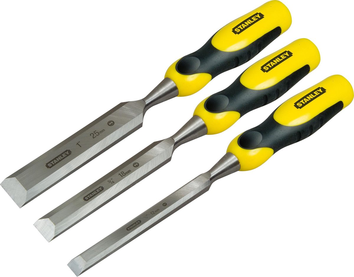 Stanley steekbeitelset dynagrip 3dlg. (12.18.25 mm) - 2-16-883