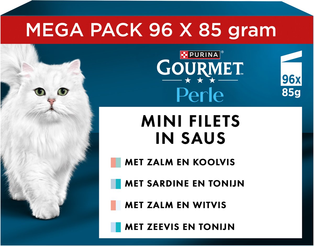 Purina®gourmet® gourmet perle duo mini filets in saus - kattenvoer natvoer - visselectie - 96 x 85g