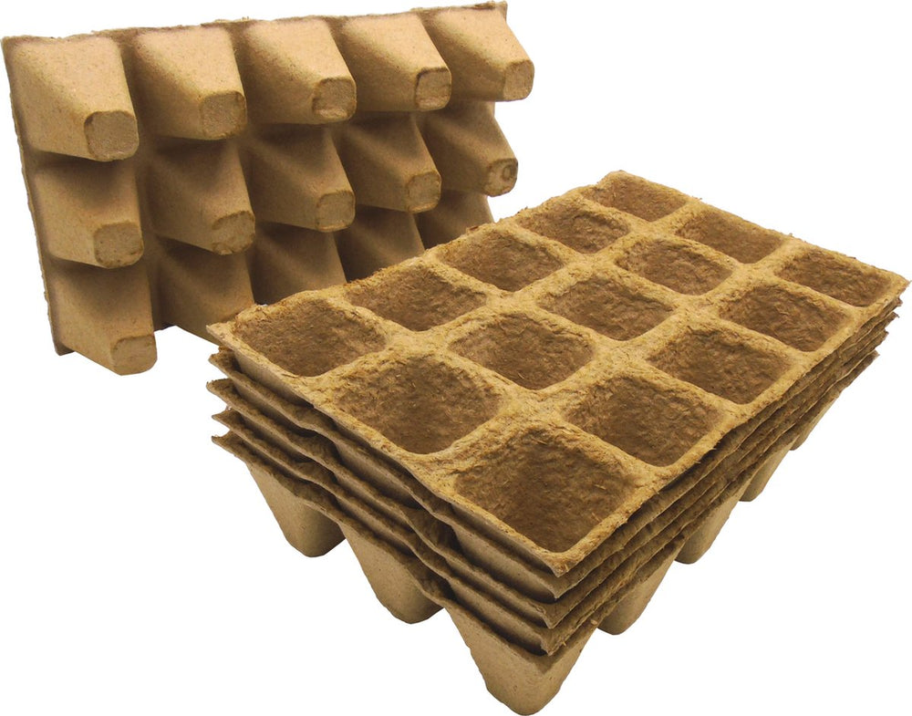 Nature - biopottrays 4 x 4 x 5cm - (6 x 15st.) - stekpotje - biologisch afbreekbaar