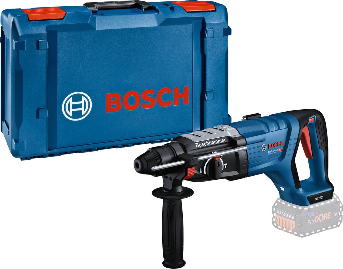 Bosch professional gbh 18v-28 d - accu boorhamer - exclusief accu en lader - inclusief handgreep, machinedoek en diepteaanslag