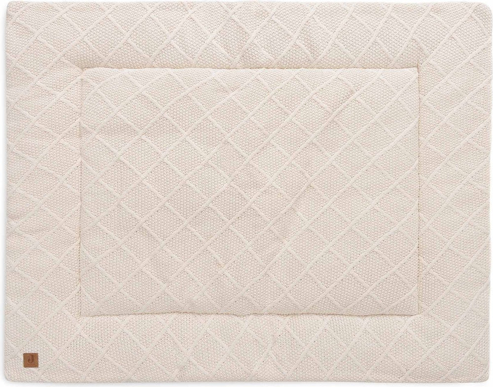 Jollein - boxkleed 75x95cm - speelkleed baby - check knit oatmeal