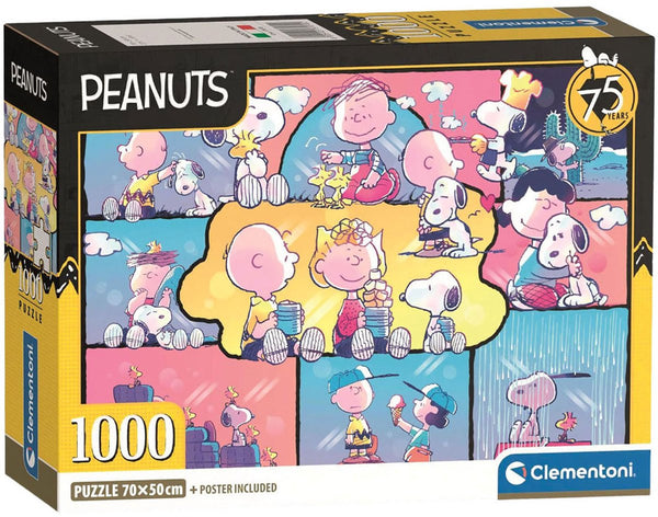 Clementoni - puzzel - 1000 stukjes - peanuts thema - compact box