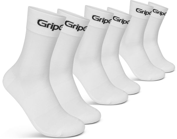 Gripgrab - ride regular cut zomer fietssokken 3 paar wielersport coolmax sokken - unisex - wit 38-41