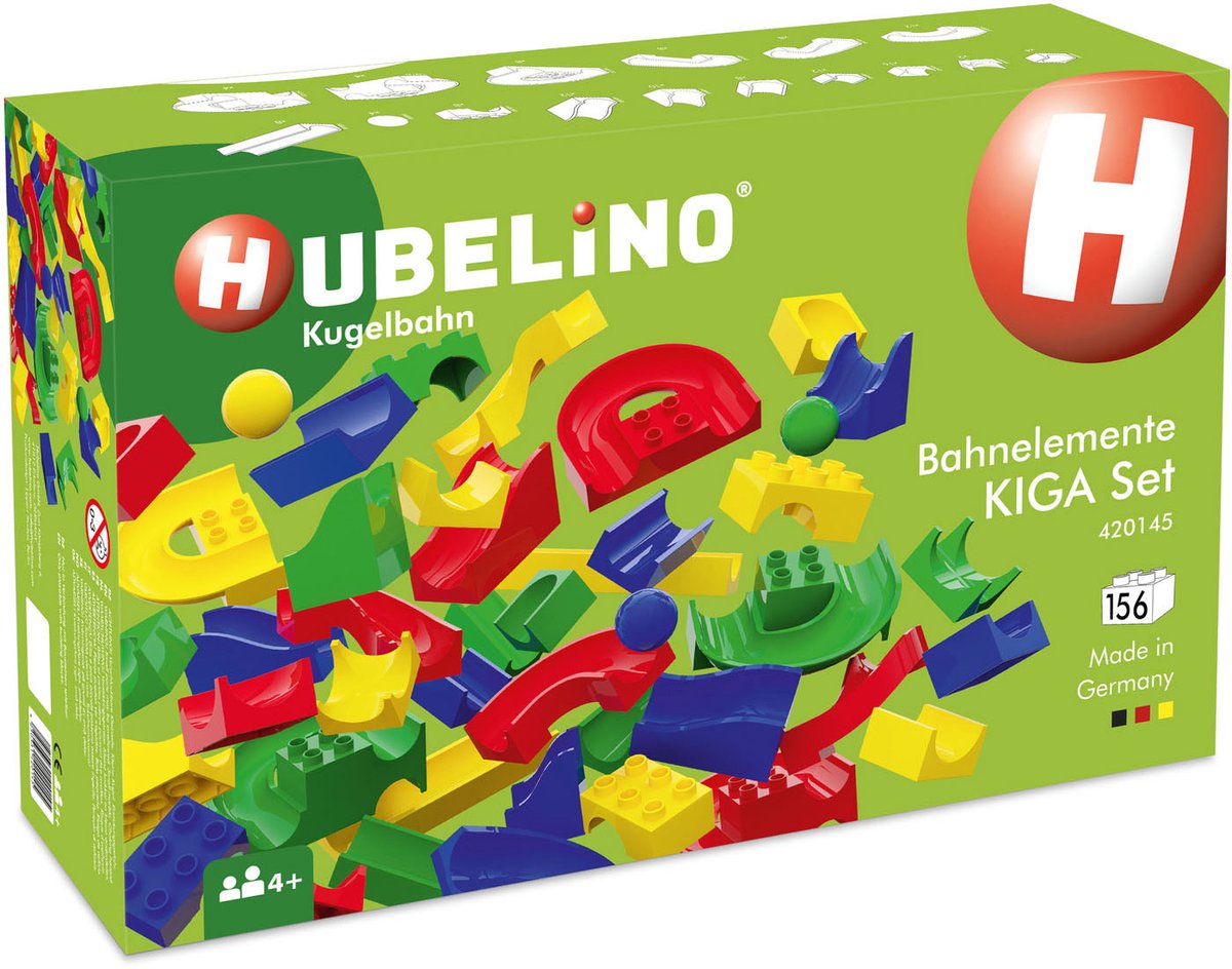 Hubelino knikkerbaan kiga scholenset baanelementen, 156dlg
