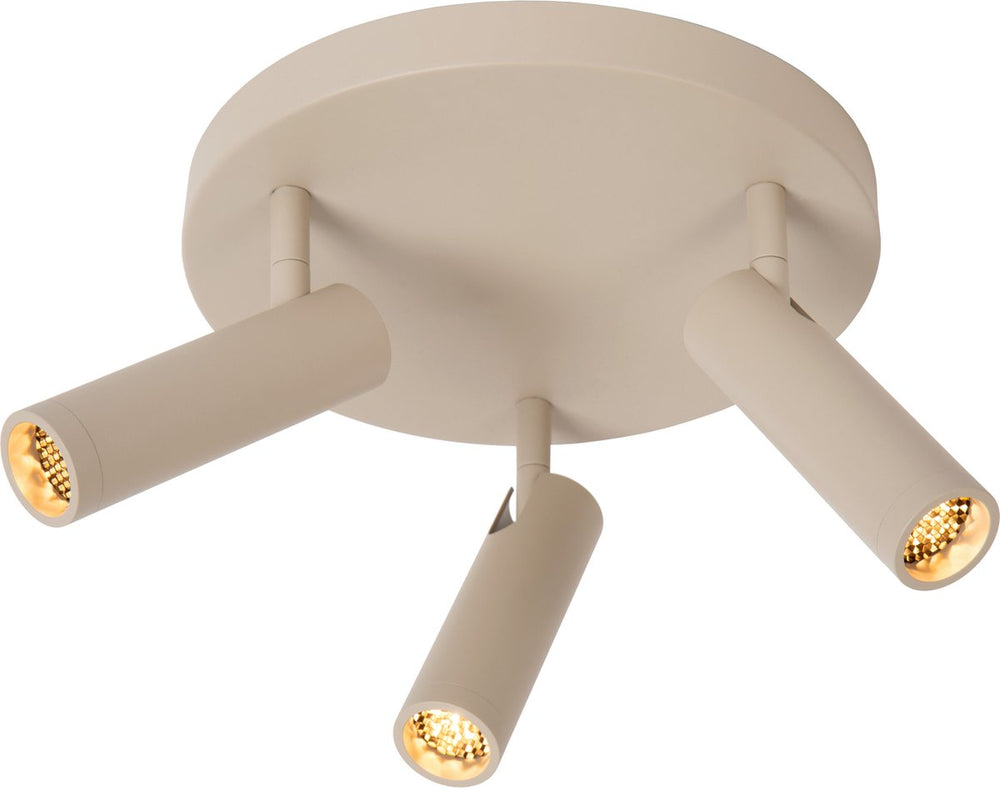 Lucide grado - plafondspot (plafondlamp) - ø 25 cm - 3xgu10 (mr11) - taupe
