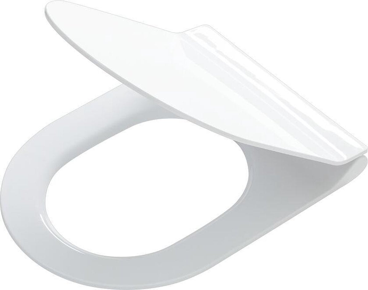 Tiger veiros - wc bril d-vorm - toiletbril met deksel - soft close - easy clean functie - thermoplast - wit