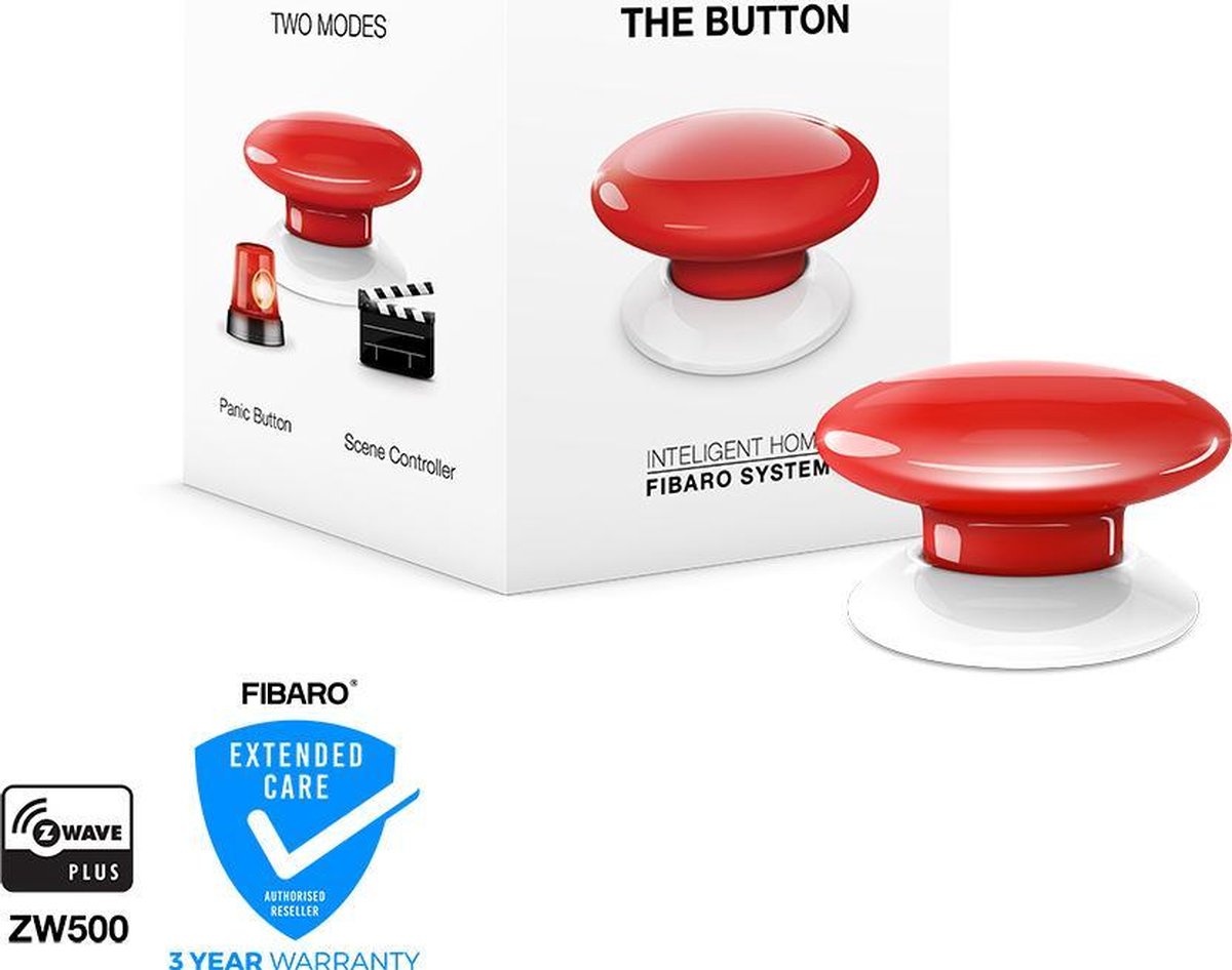 Fibaro the button - scène schakelaar - rood